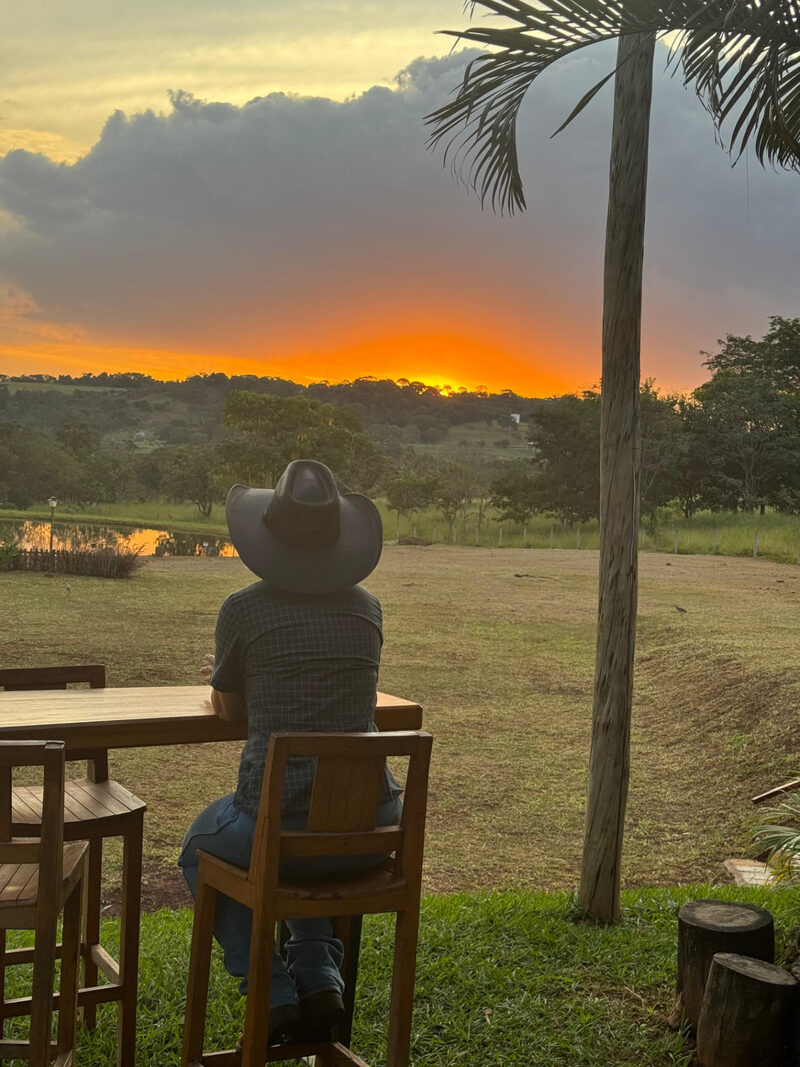 Fim de tarde no rancho, com vista para o campo